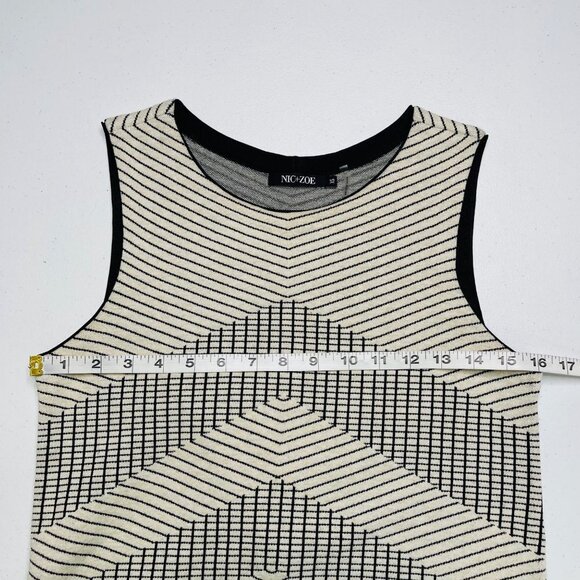 Nic + Zoe Texture Knit Sleeveless Shift Dress Size XS Tank Chevron Stripe - Picture 6 of 10